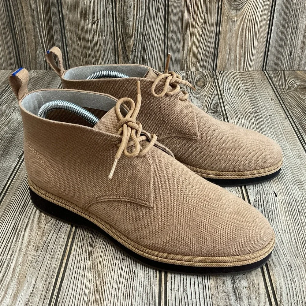 Rothy's Chukka Lace Up Textile Casual Fashion Boots Khaki Tan Men's Size 8.5